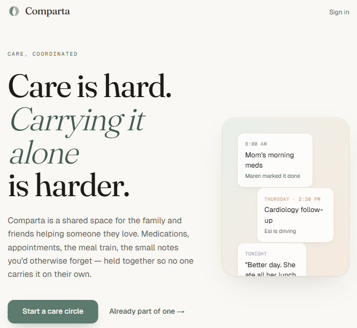 Comparta marketing site